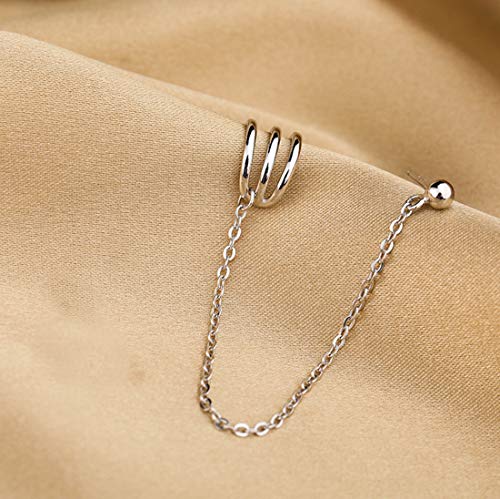 SLUYNZ 925 Sterling Silver Cuff Earrings Chain for Women Crawler Earrings Studs4