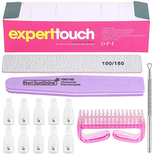 339pcs Nail Polish Remover Kit - 325pcs Lint Free Nail Wipes - 10pcs Nail Clips - 2pcs Nail Files Buffer -1pc Nail Brush -1pc Nail Cuticle Peeler