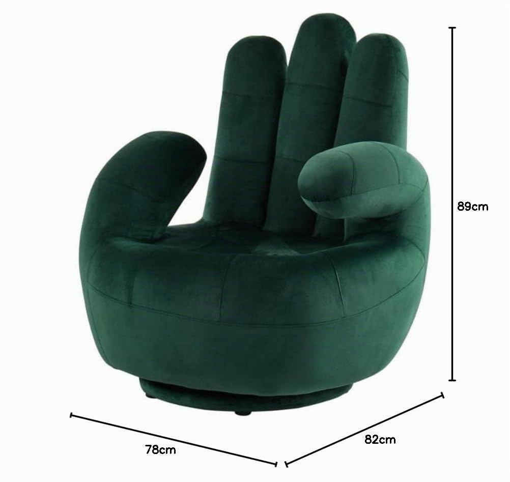 Vente-unique - Fauteuil Main pivotant Catchy en Velours - Vert Sapin