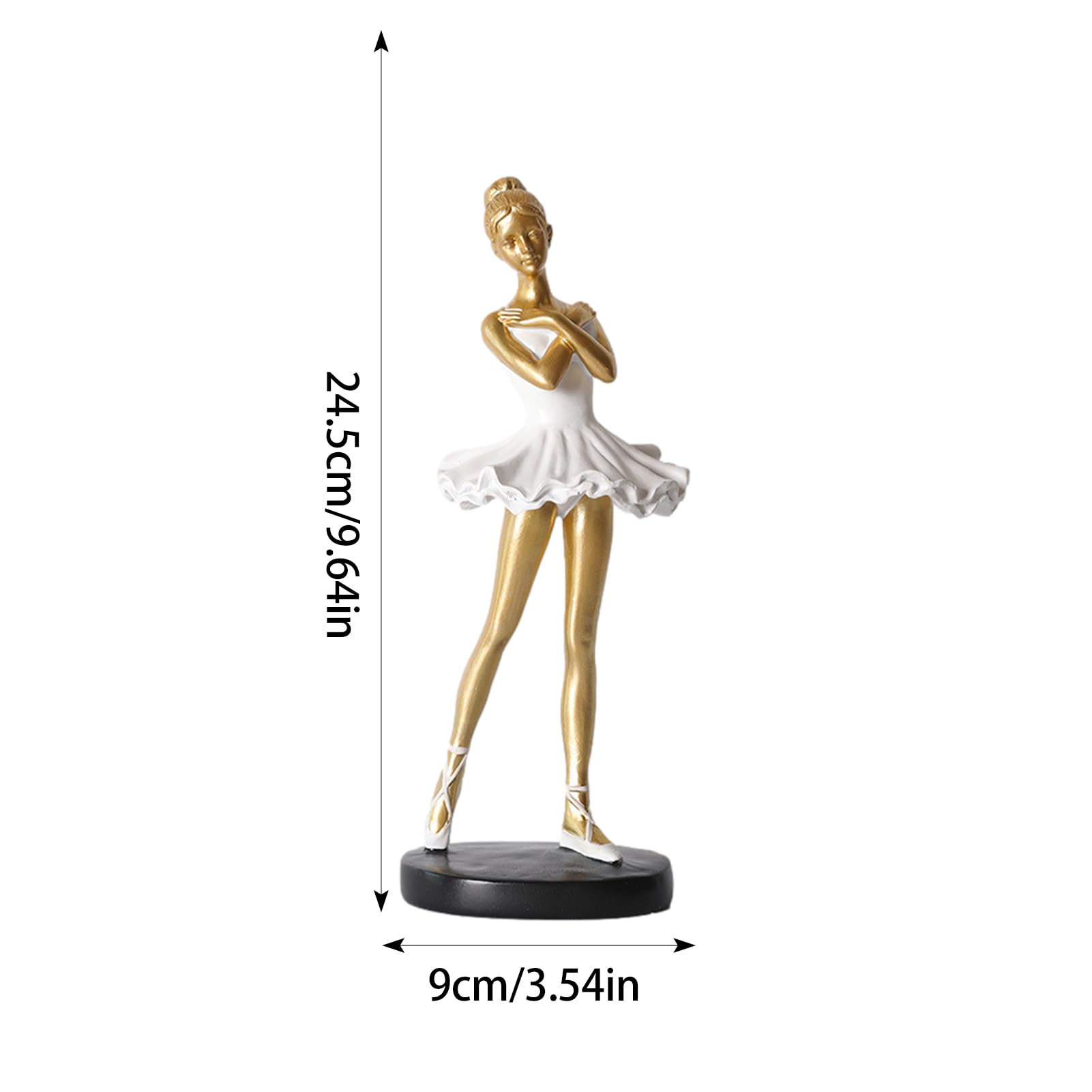 27 cm figurki dziewczyny baleriny baletnicy tancerka statuetka artystyczna rzeźba figurka żywica dekoracja domu ozdoba na biurko, statuetka na biurko / jadalnię / regał na książki (złoty, C)