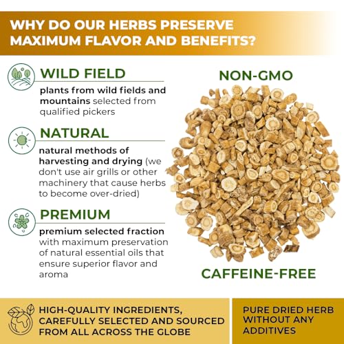 Image of WILDFIELD HERBS 4 oz. Astragalus Root Herbal Tea - 113g Dried Astragalus Root Tea Huang Qi Raiz de Astragalo