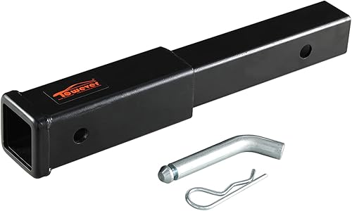 Miniatura 1 de 84433P Towever - Extensor de enganche de remolque de 12 pulgadas, tubo receptor de extensión con pasador y clip, 12 pulgadas de longitud, 3,500