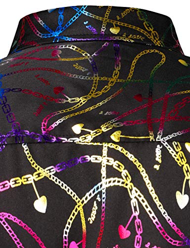 ZEROYAA Men's Luxury Baroque Shiny Design Slim Fit Long Sleeve Button up Dress Shirts4