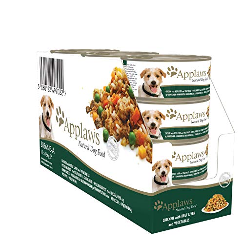 Applaws- Comida de perro con sabor de pechuga de pollo con rigado de ternera, 12 X 156g