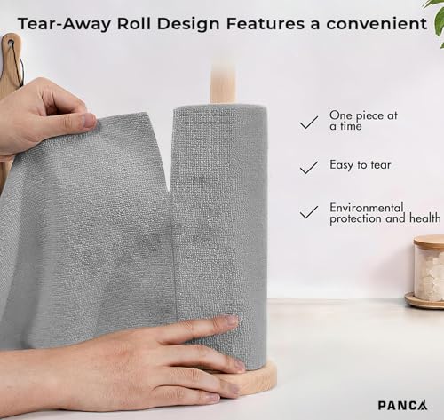 Image of PANCA Microfiber Cleaning Cloth Roll 25x25 cm Reusable Tear-Away Towels | Super Absorbent Lint-Free Cleaning Wipes for Home, Kitchen, Car, Glass, Laptop & Floor Cleaning (20 Sheets)