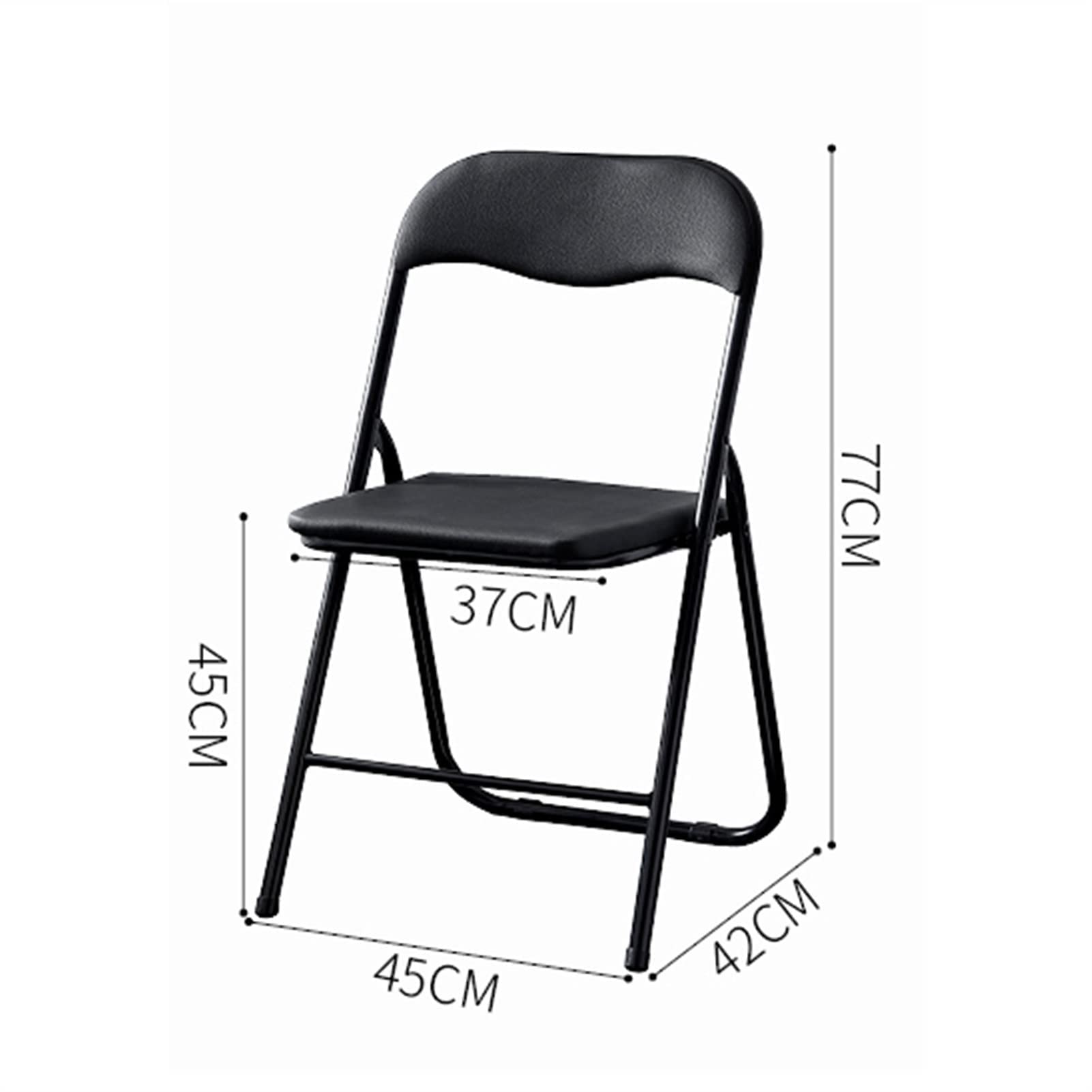 DFEDHF Portable Foldable Folding Chair with Padded Seat and Backrest - Ideal for Office, Reception, and Multi-Purpose Use