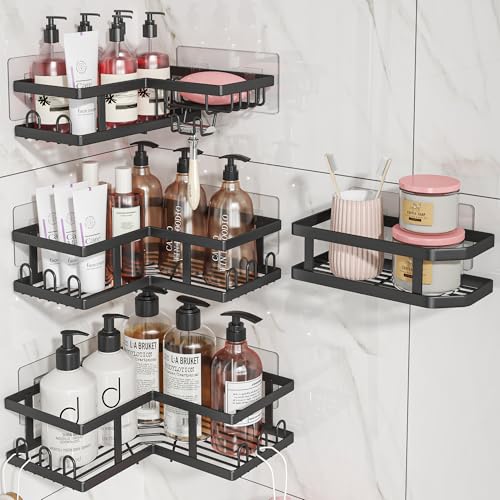 Youvip Adhesive Corner Shower Caddy with Soap Holder - Rustproof, No Drilling...