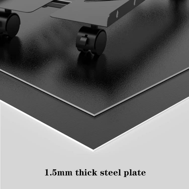 Soporte móvil para torre PC, ajustable, metálico negro con ruedas para la mayoría de cajas de PC gamer miniatura 3