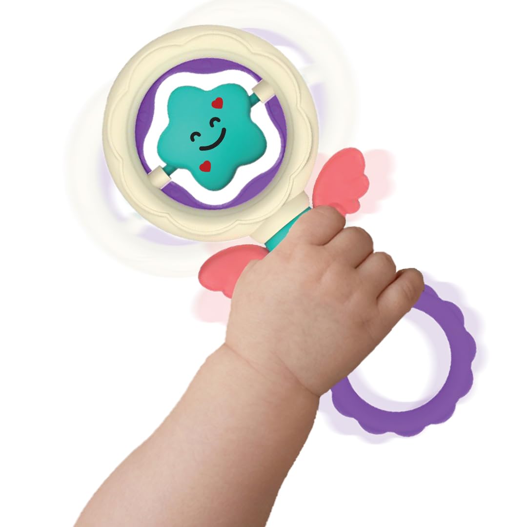 Star Teether & Rattle Toy for Newborn Baby | 2 in 1 Teether + Rattle | Food Grade Silicone | BPA Free | ABS Plastic | Non-Toxic | Made in India | Baby Teething Toy 0-12 Months-image-39