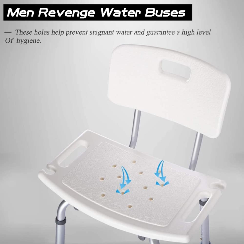 Homewell l Taburete de ducha regulable en altura, marco de aluminio, pies de goma antideslizantes, asiento de bañera para personas mayores, asiento con asas de seguridad (silla de ducha 2, 51 x 26 x