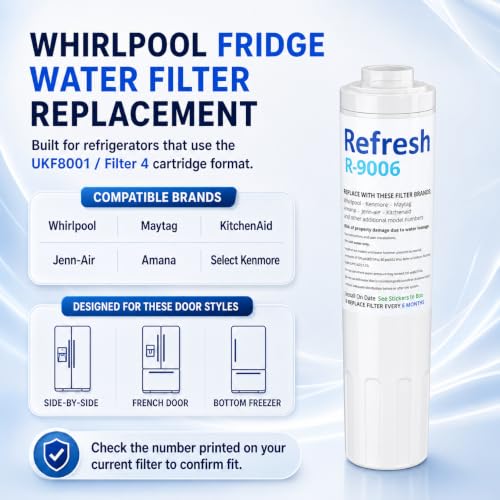 Image of Refrigerator Water Filter Replacement for Whirlpool UKF8001, 4-Pack