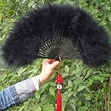 Material: hueso de ventilador de plástico + pluma llena de abajo.