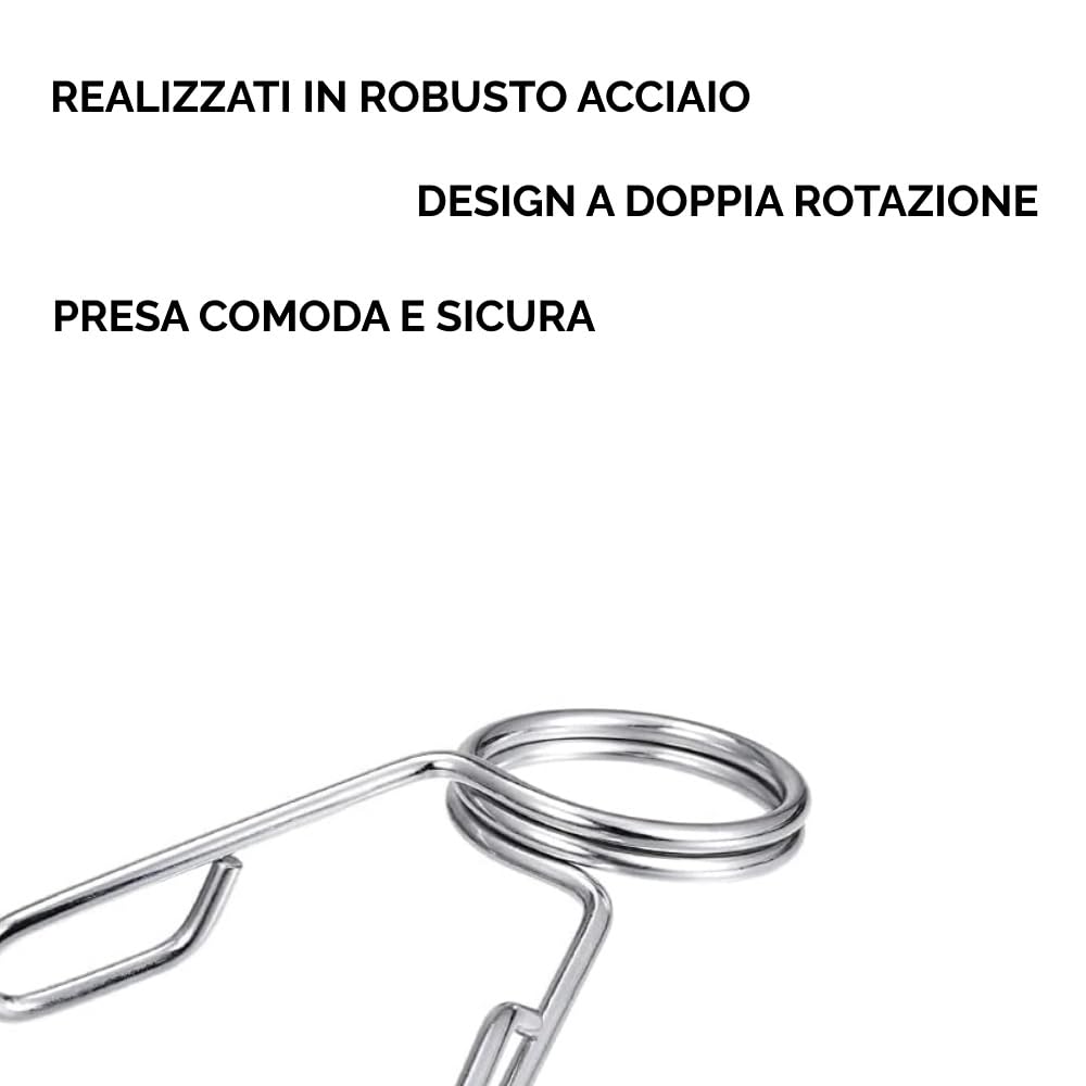FFitness 4 Pezzi Ferma Dischi 25mm Chiusure Manubrio Bilanciere Lock Morsetto Bloccaggio Pinze per Manubri Serrature a Molla