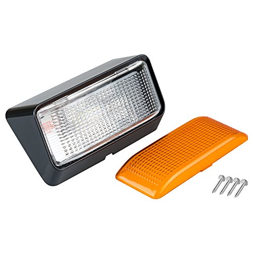 Lumitronics RV 12V LED Exterior Porch Utility Light, Clear & Amber Lenses (Black)