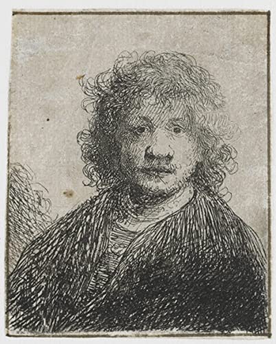 Peinture sur toile Rembrandt : Poster Autoportrait avec un nez large 58x90 cm sans cadre