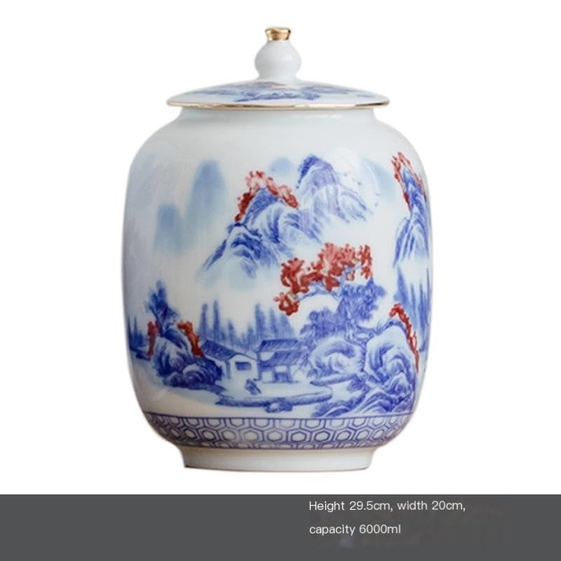 CMBSSTFC Zestaw do herbaty Ceramiczny duży słoik do przechowywania herbaty Kawa Jedzenie Zamknię słoik Kuchnia Kanistry Ceramiczny słoik do przechowywania żywności Słoik do przechowywania herbaty (L)