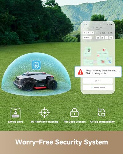 DREAME LiDAR 3500 Robot Lawn Mower A3 AWD Pro Wire Free No RTK, 4WD for 38.7° Slopes, Dual AI Vision Robotic Lawn Mowers,Dual-Disc Cutting 15.8" Width, Smart Zero-Edge, App Control for 0.87 Acre - Image 8