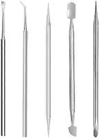 Kit Manicure Profissional 5 Itens Espátulas Palitos Aço Inox Pedicure Podologia Cutemax