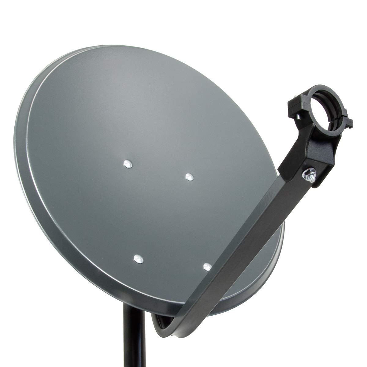 Premium X Satelliten-Komplettanlage 45cm Anthrazit Satellitenantenne Satelliten-Schüssel SAT Twin LNB Wandhalter 45cm 4X F-Stecker