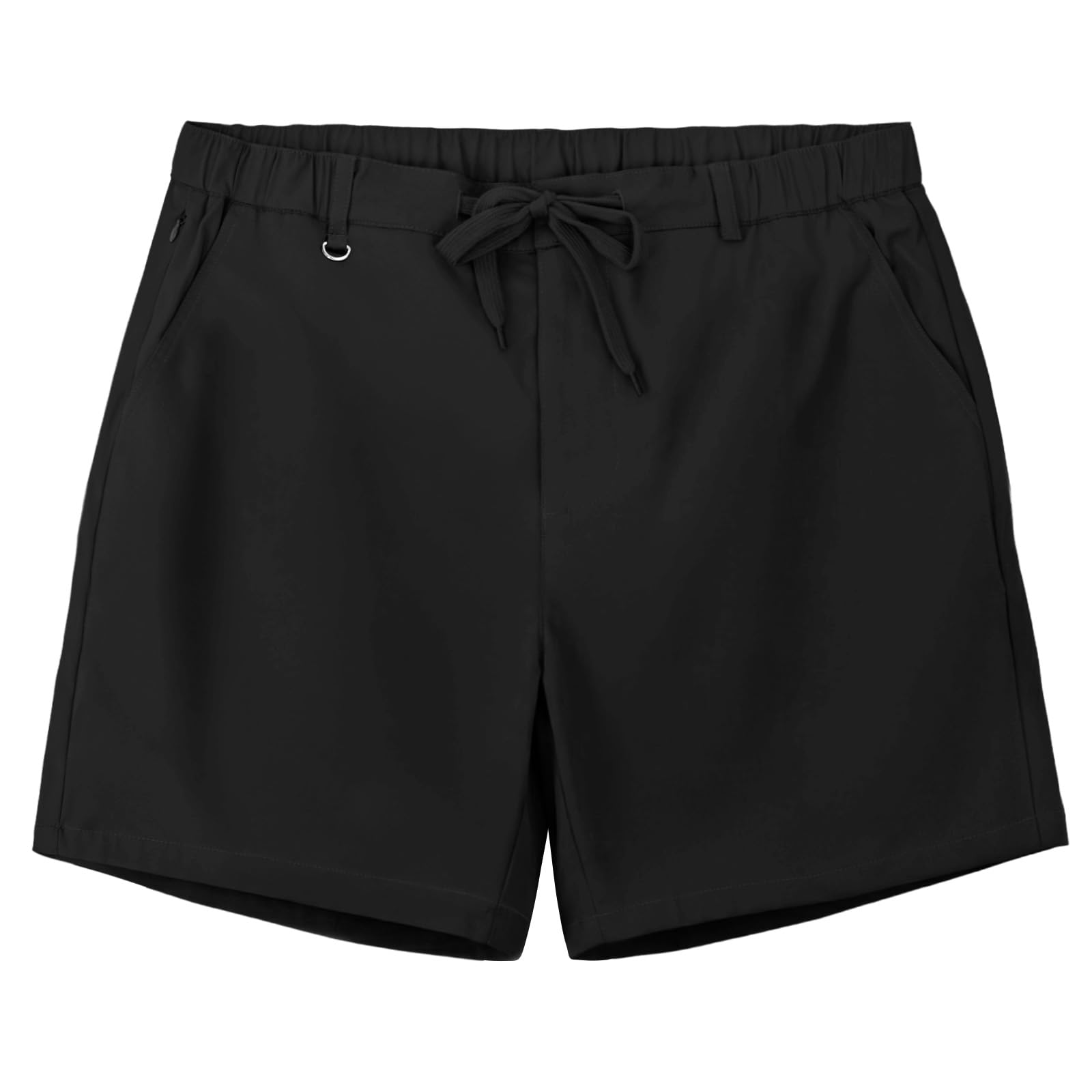 Feiersi Mens 5 Inch Casual Shorts Elastic Waist Drawstring Summer Beach Shorts with Multi-Pockets