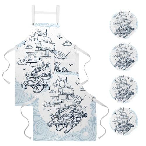 Tablier de cuisine pour nettoyage restaurant bistrot lot de 2 pièces