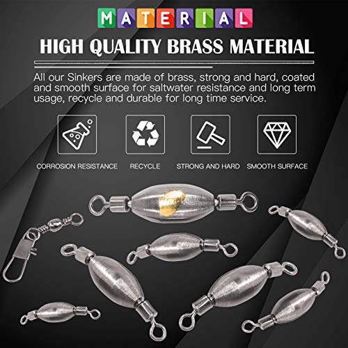 image for Glarks 104Pcs 1.5g 2.5g 3.5g 5g 7.5g 10g 15g Quick Set Up Brass Fishin