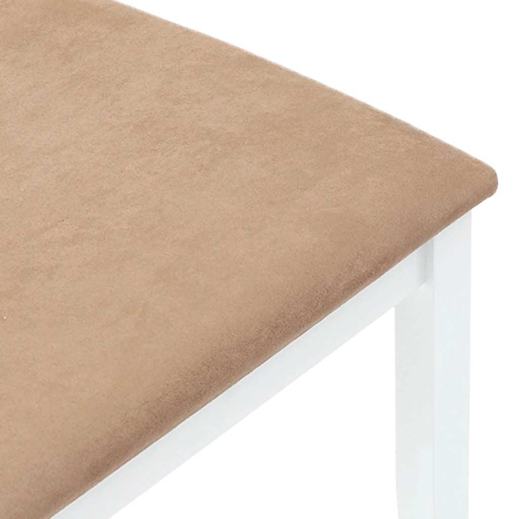 vidaXL Sillas de Comedor con Cojines 2uds Madera Maciza Blanco Caucho, Silla de Comedor, Silla de Cocina, Asiento de Comedor, Silla