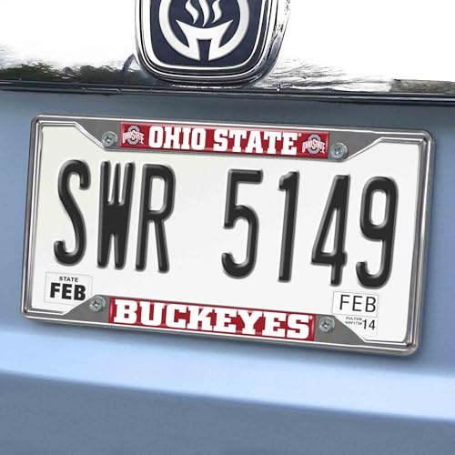 FANMATS 14871 NCAA Ohio State University Buckeyes Chrome License Plate Frame , 6.25"x12.25" - image 2