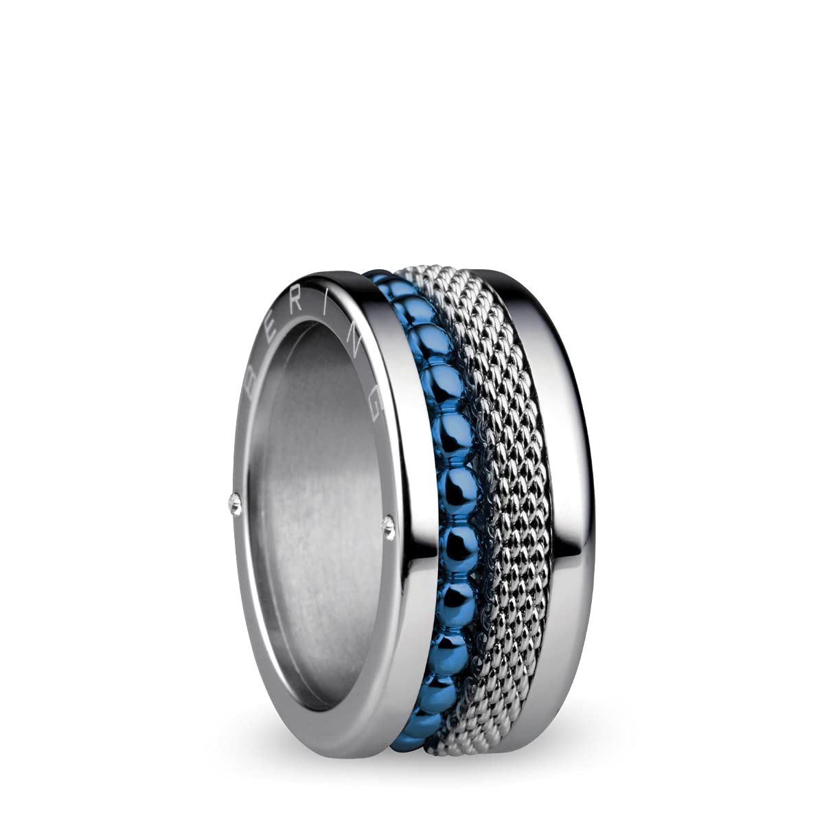 BERING Austauschbar Ringkombination für Damen in Silber & Blau mit einzigartigem Twist- & Change System, Mississippi