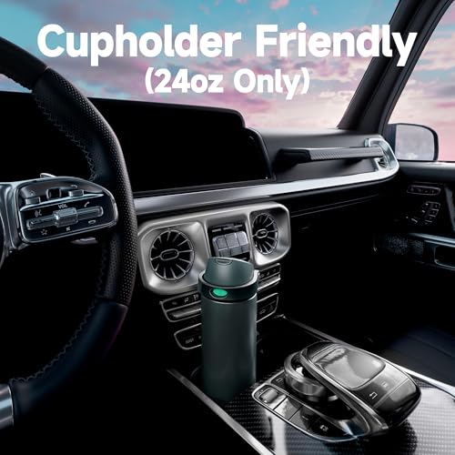 Image of 24 oz Insulated Water Bottle for Sports: Meoky Stainless Steel Water Bottle with 2-in-1 Straw and Spout Lid - Leak Proof, Cold for 24 Hours, Fits in Car Cup Holder, BPA-Free for Travel Gym, Foggy Tide