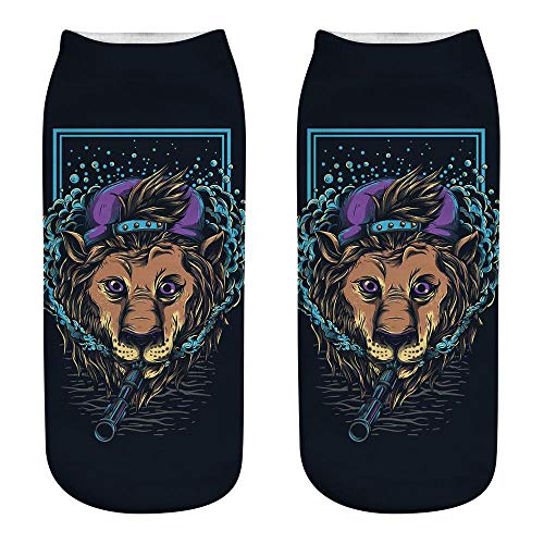 Jilibaba Cotone Casual Calzini 3 Paia 3D Leone