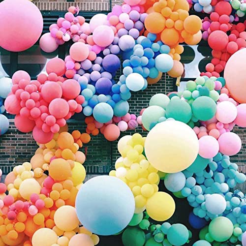 Image of CANREVEL 129pcs Rainbow Balloon Arch Kit 18 12 10 5 Inch, Colorful Balloons Assorted Colors for Baby Shower Encanto Birthday Wedding Anniversary Bridal Shower Party Decoration
