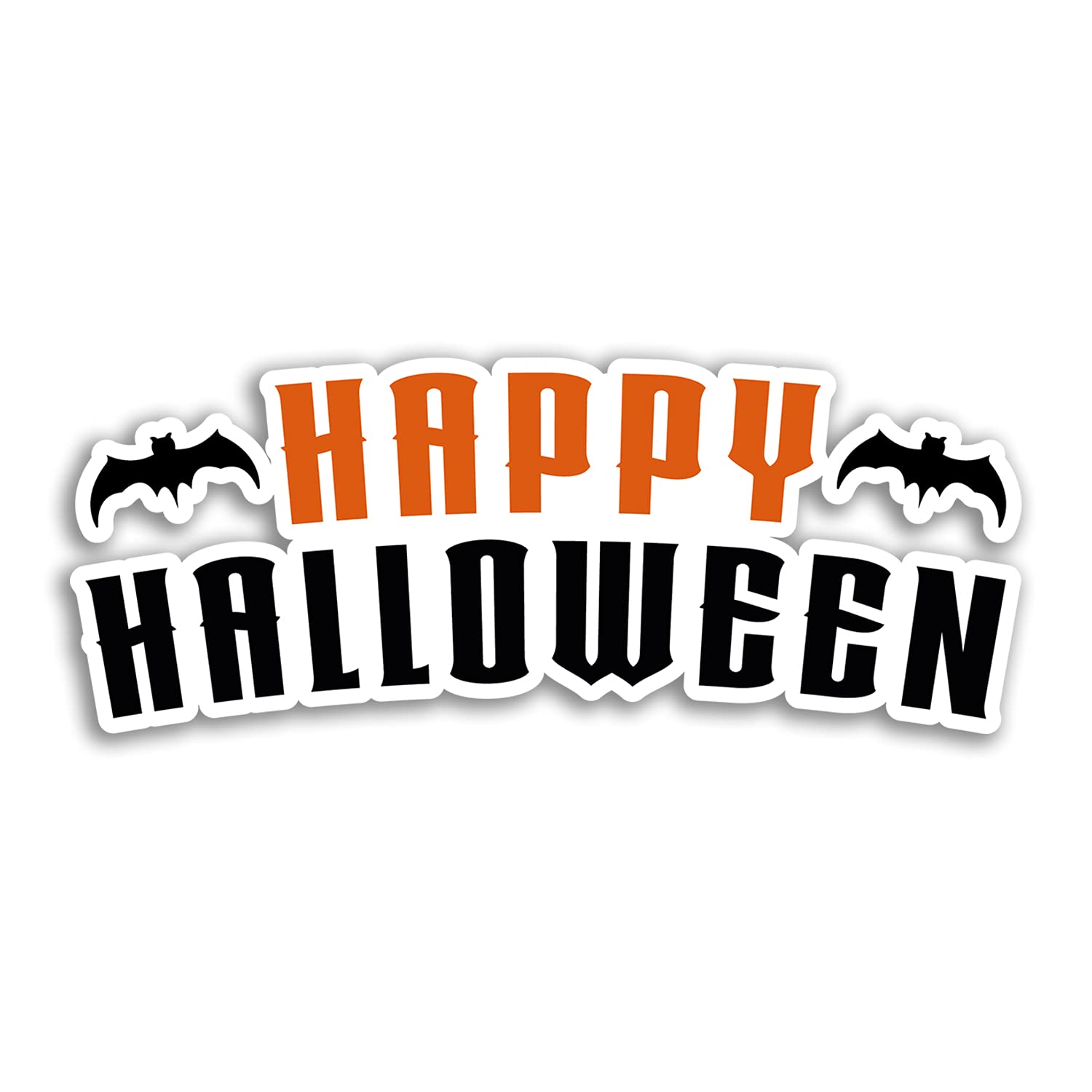 Dv Design Multi 2 X 10Cm Wide Happy Halloween Vinyl Stickers - Bats Spooky Scary Sticker #75036