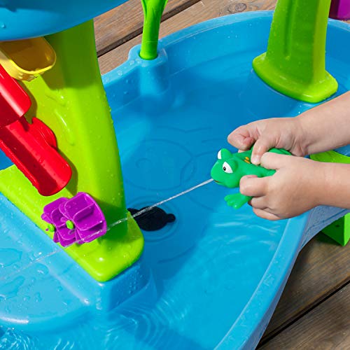 Step2 Rain Showers Wasserspieltisch | Großer Wassertisch mit 13-teiligem Zubehörset | Garten Wasser Spieltisch für Kinder in Blau und Grün