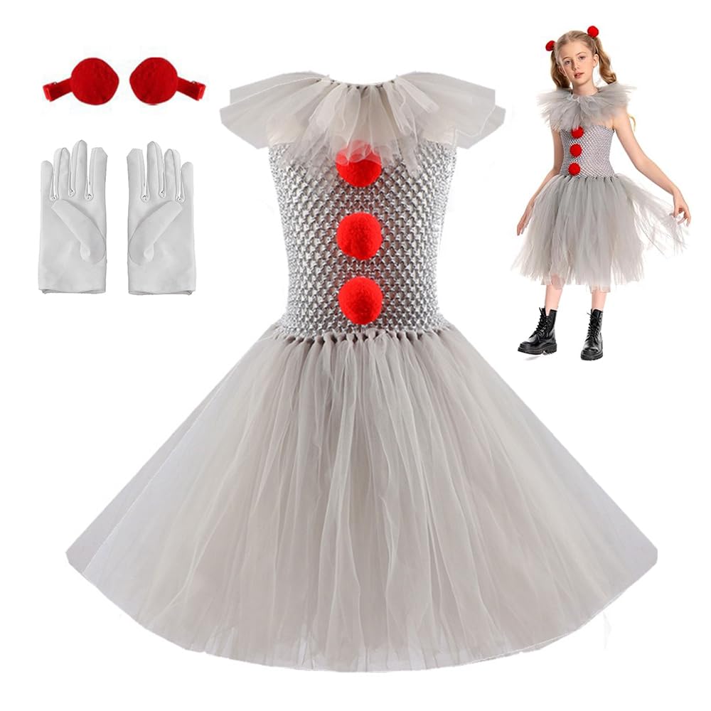 Costume Da Clown A Pois Per Bambina Con Cappello - Foto 8