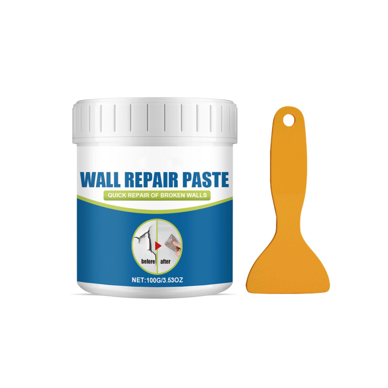 Wall Repair Paste, Spackle White Paint for Wall Touch up Paint, Hole Filler Repair Paste, Mending Agent Putty Plaster with Scraper