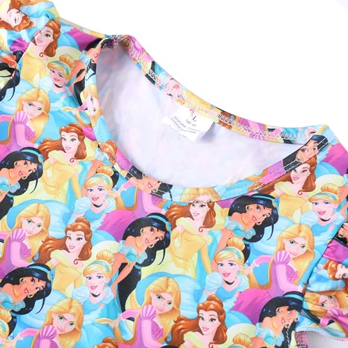 Toddler Kids Girls Princess Dress Cartoon Pink Flutter Sleeve Dresses 2-8Y2