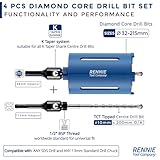 162mm x 150mm Long Diamond Core Drill Bit Set Includes SDS Adapter, Hex Shank Adapter & Centre Drill Bit. To Be Used In Concrete Masonry Brick Block Stone Granite Diamond Drill Bit Core Accessories - Image 5