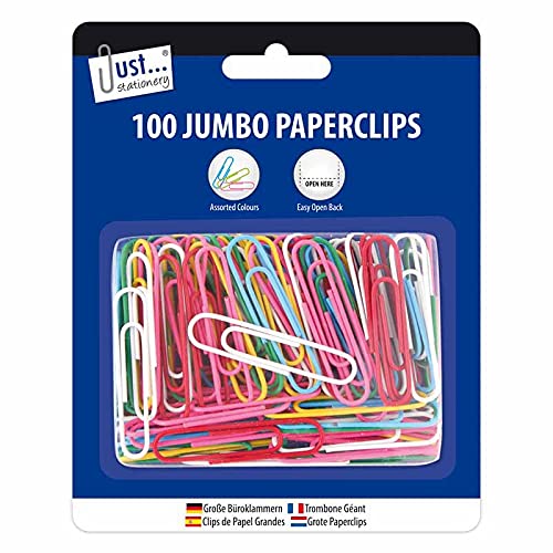Smooth Finish Paper Clips Plastic Coated Paper Clips Plain Assorted Colors For Office,School Uses- Pack of 4 (400 Pcs)