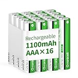 Granicell AAA wiederaufladbare Batterien 1100 mAh hohe Kapazität 1500 Zyklen, 1.2V NiMH niedrige Selbstentladung AAA Batterie, 16er Pack