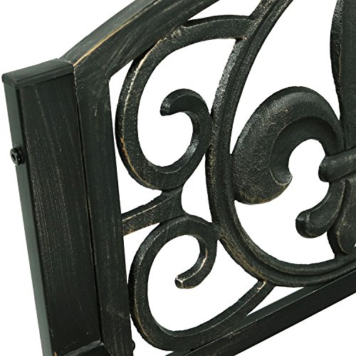 Sunnydaze YUK-010 Fleur-De-Lis Cast Iron And Steel Patio Rocking Chair thumb #8