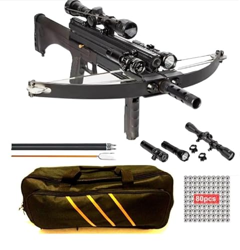 80lbs Steel Ball WT4 Repeating Crossbow with Tactical Package. Includes Flashlight, Scope and Red Beam Aimer