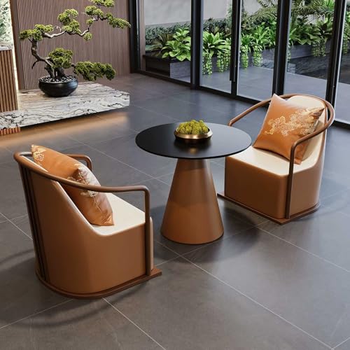 KIBONCY Silla Decorativa de Cuero con Respaldo Alto, sillón de Estilo Moderno de Mediados de Siglo, Estructura de Madera Maciza, Asientos cómodos y Suaves, diseño ergonómico(B)