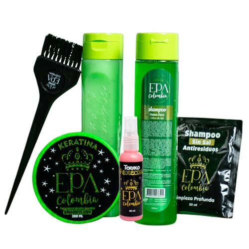 EPA COLOMBIA KIT KERATINA ORGANICA KERATINA PARA ALISAR EL PELO Y TRATAMIENTO PARA CABELLO SECO Y MALTRATADO KERATIN HAIR TREATMENT HAIR STRAIGHTENERS FOR WOMEN HAIR MASK FOR DAMAGED HAIR
