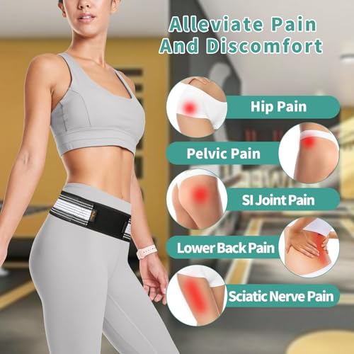 Image of DOLTAS Sacroiliac SI Joint Hip Belt - Adjustable Hip Belt for Back Pain, Sciatica Belt, Pelvic Support Belt for SI Joint Pain & Lower Back Pain Relief - Unisex Support Brace for Men & Women