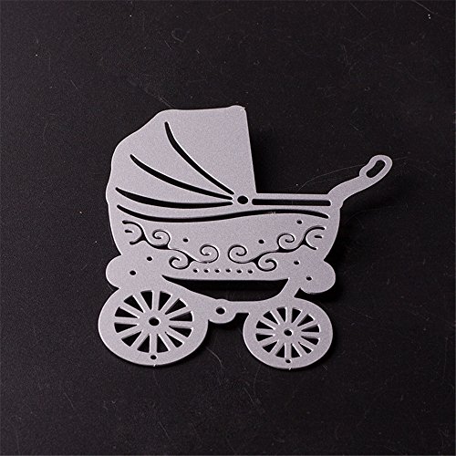 Dream_light Metal Cutting Dies Stencil Template Mould for DIY Scrapbooking Photo Album Paper Card Making Embossing Craft Wedding Party Decoration, Best Gift for Children (Baby Carriage) - Thumbnail 2