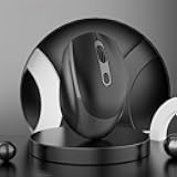 Wireless Mouse Ergonomic Mouse USB Receiver Battery-Powered Portable Computer Mice for PC, Laptop, Windows Right-Handed Batteries not Included Black