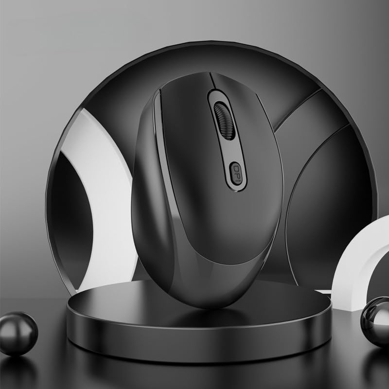 Wireless Mouse Ergonomic Mouse USB Receiver Battery-Powered Portable Computer Mice for PC Laptop Windows Right-Handed Batteries not Included