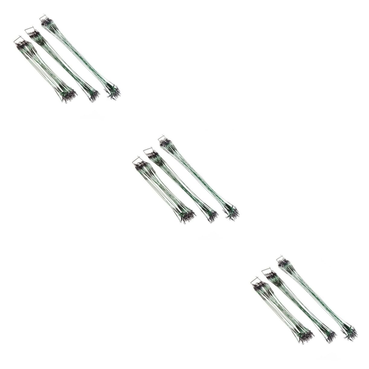 VANZACK 3sets Sinking Braid Line Wire Line Bite Connector Stainless Steel 15cm/20cm/25cm 60pcs*3