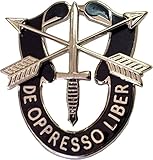 US Special Forces Insignia DE OPPRESSO LIBER Military Crest Pin - Made in the USA
